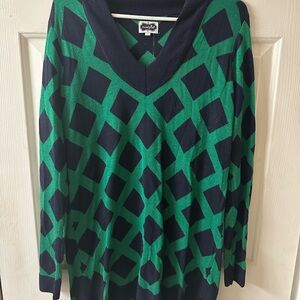 Mud Pie Green and Black V-Neck Sweater